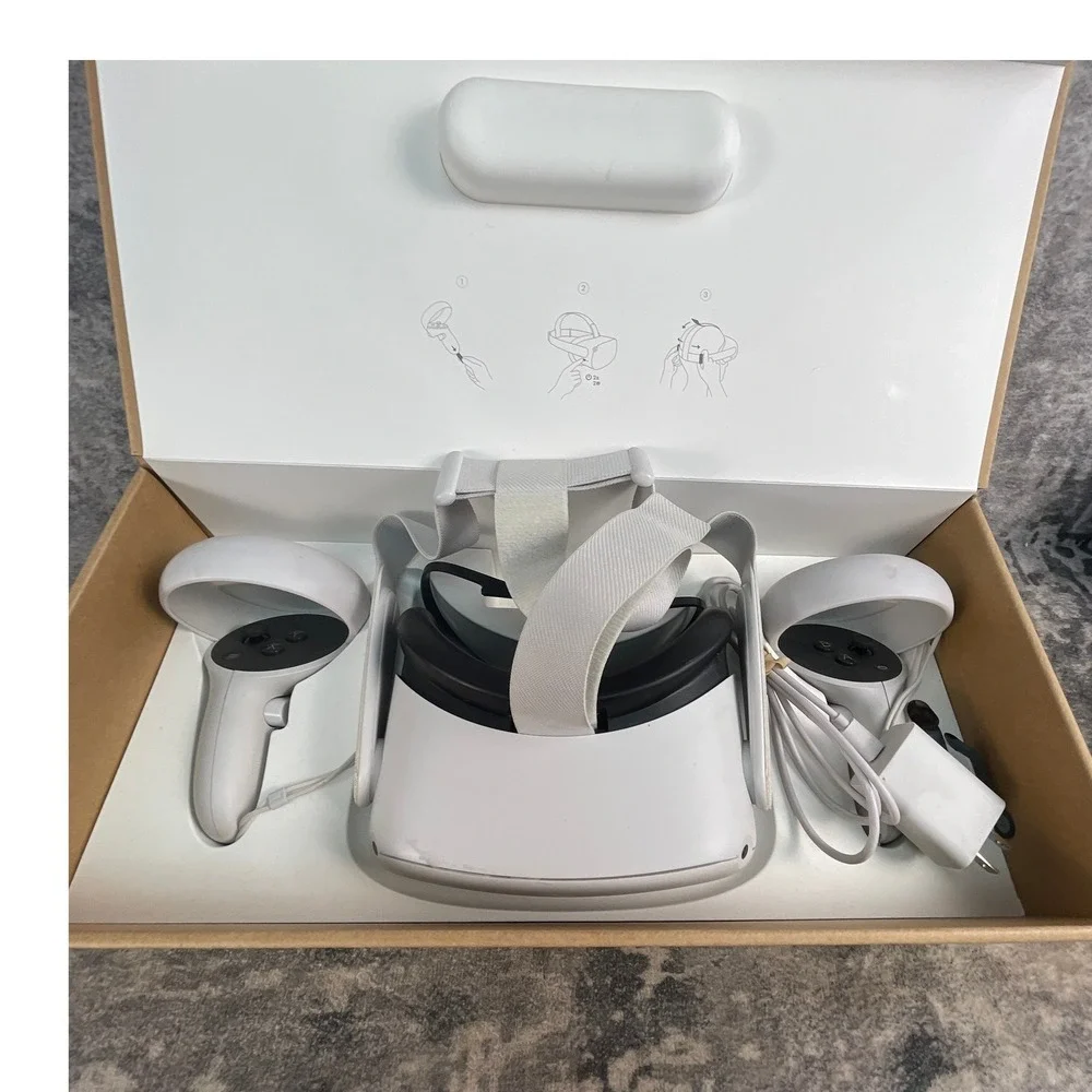 Meta Quest 2 128GB VR Headset Bundle with Bondir Case with Hexigo Battery Strap